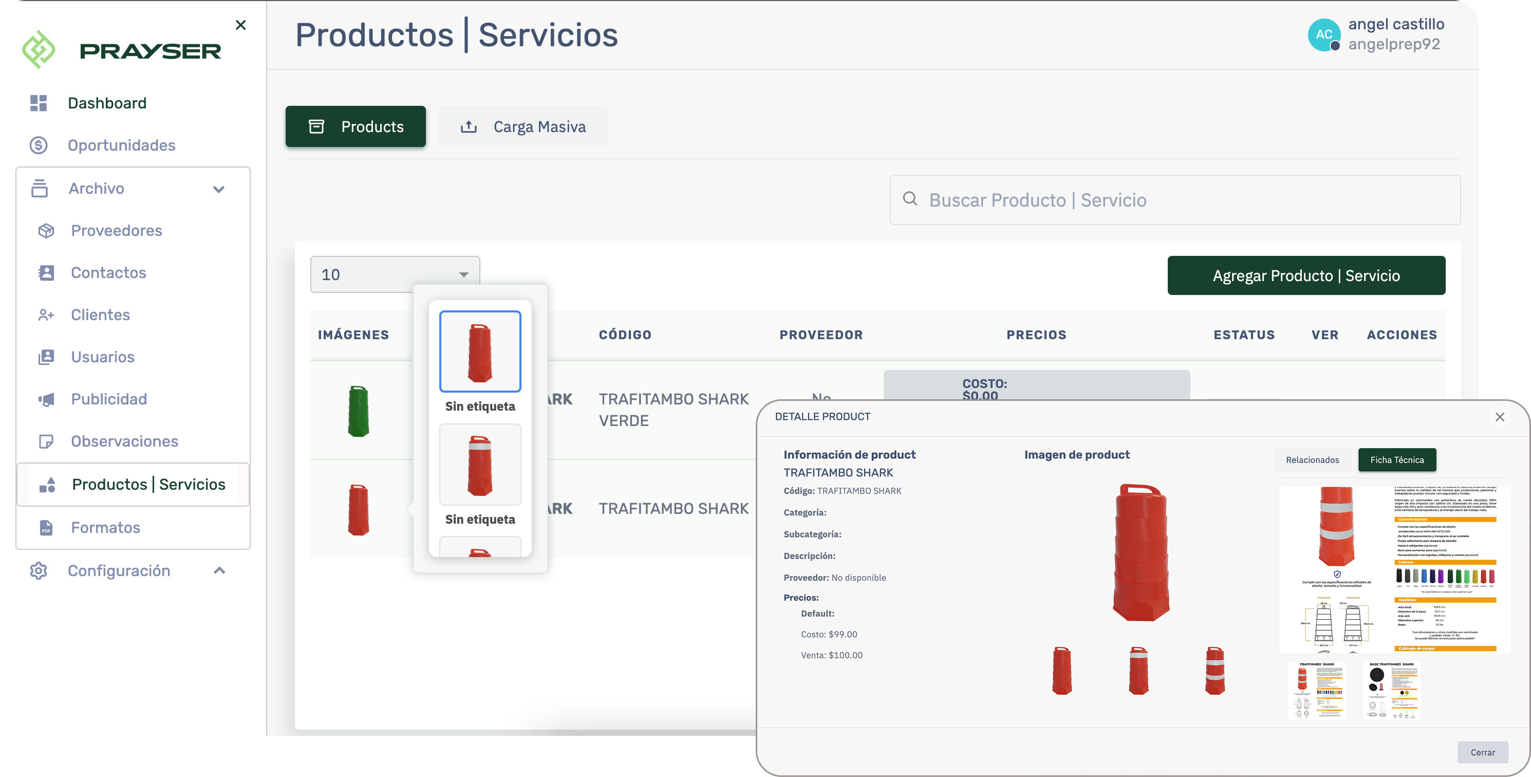 Gestión de Productos y Servicios